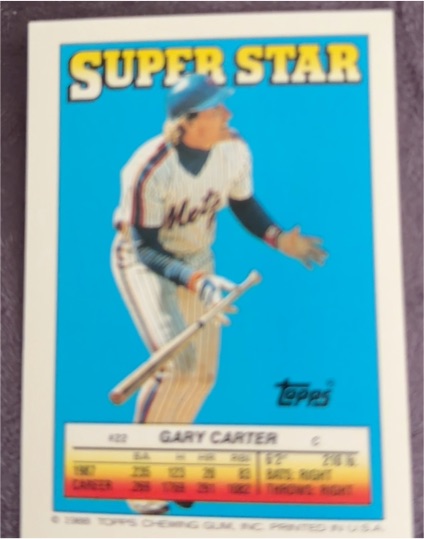 1988 Topps Stickers #22 Gary Carter — front