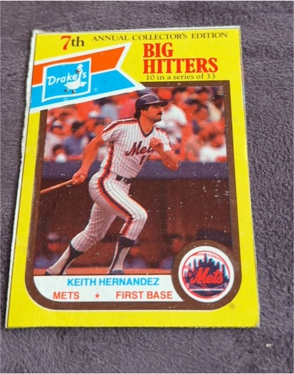 1987 Drake's Big Hitters #10 Keith Hernandez — front