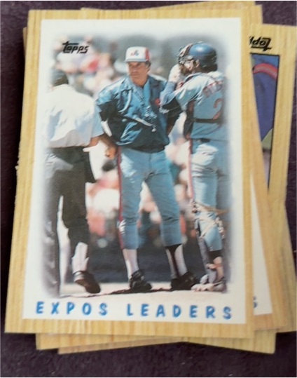 1987 Topps #381 Expos Leaders Bob Rodgers/Mike Fitzgerald — front