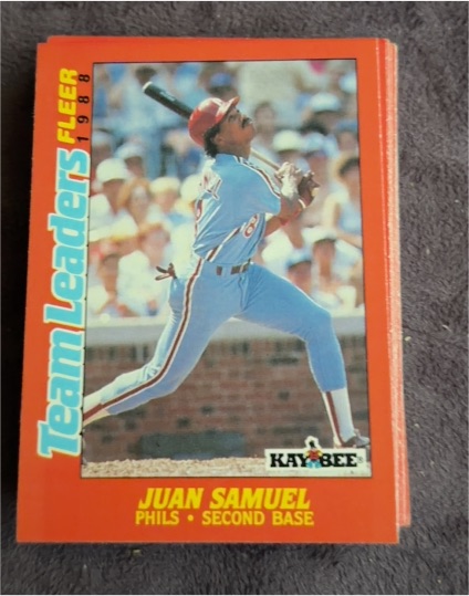 1988 Fleer Kay-Bee Team Leaders #33 Juan Samuel — front