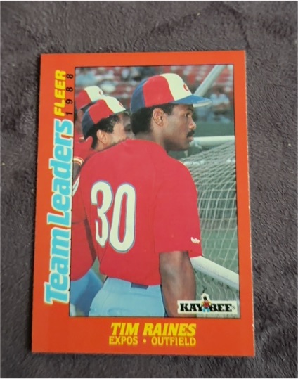 1988 Fleer Kay-Bee Team Leaders #27 Tim Raines — front
