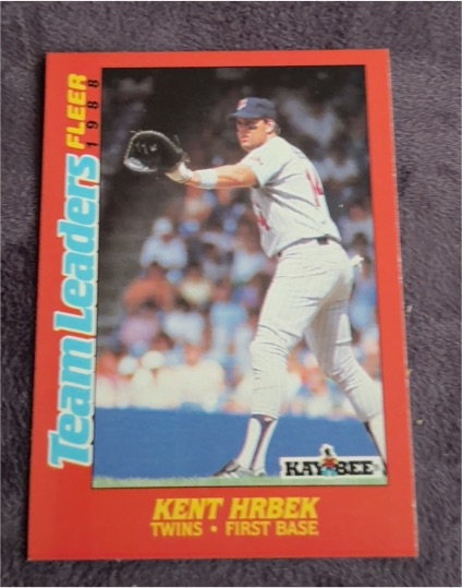 1988 Fleer Kay-Bee Team Leaders #14 Kent Hrbek — front