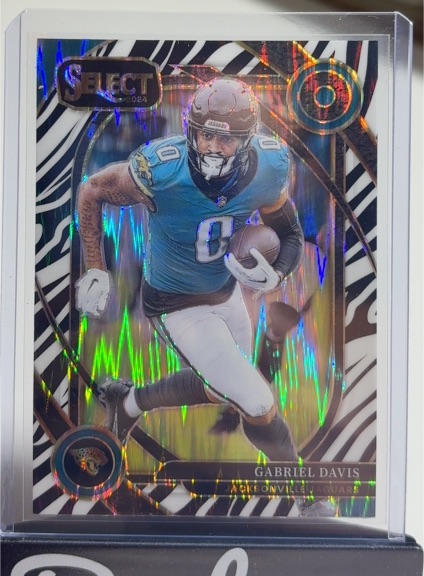 2024 Panini Select #257 Gabriel Davis Club Level Zebra Prizm SSP — front