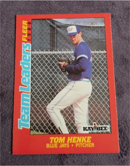 1988 Fleer Kay-Bee Team Leaders #12 Tom Henke — front