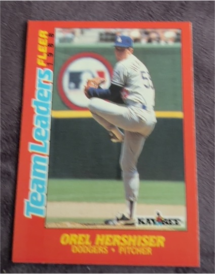 1988 Fleer Kay-Bee Team Leaders #13 Orel Hershiser — front