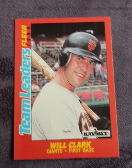 1988 Fleer Kay Bee Toys Team Leaders #4 Will Clark — front