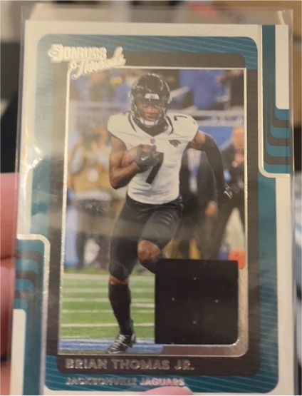 2025 Panini Donruss #DTH-BTJ Brian Thomas Jr. Donruss Threads Patch — front