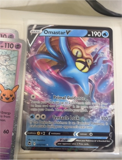 2022 Pokémon SWSH12: Silver Tempest #035 Omastar V — front