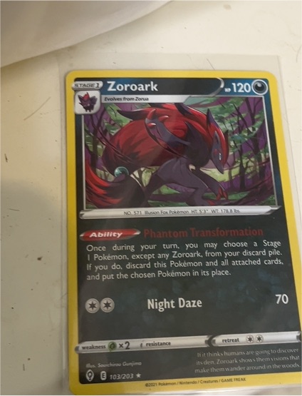 2021 Pokémon #103 Zoroark — front