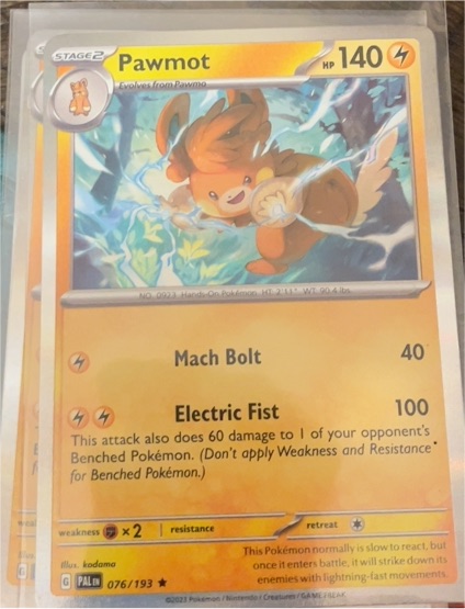 2023 Pokémon SV02: Paldea Evolved #076 Pawmot — front