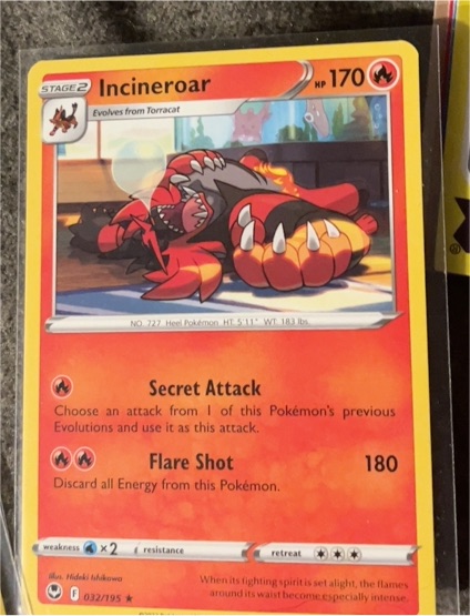 2022 Pokémon Silver Tempest #032 Incineroar — front
