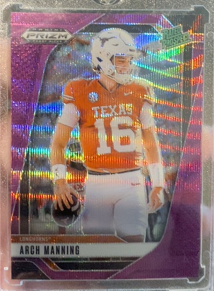 2025 Panini Prizm Draft Picks #Blue Wave Prizm Rated Prospect Arch Manning — front