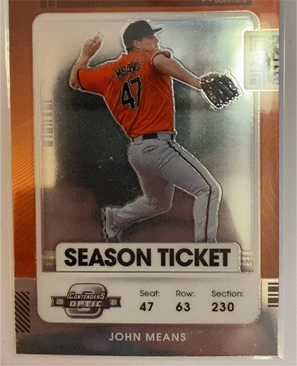 2021 Panini Contenders Optic Season Ticket #12 John Means — front