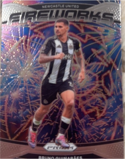 2024-25 Panini Prizm EPL Fireworks #7 Bruno Guimarães — front