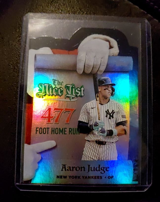 2025 Topps Holiday #MNL-20 Aaron Judge The Nice List Insert 477 ft HR Yankees — front