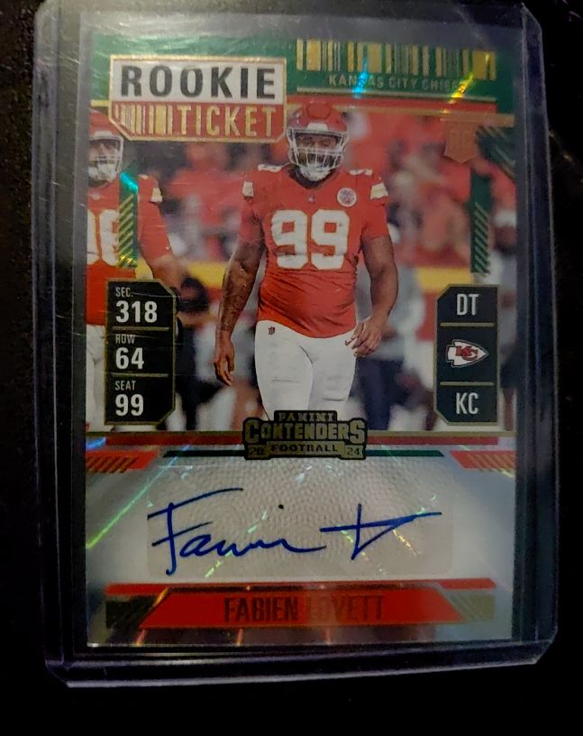 2024 Panini Contenders #242 Fabien Lovett Rookie Ticket Autograph — front