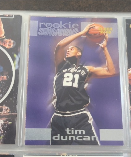 1997-98 Fleer Rookie Sensations #6RS Tim Duncan — front