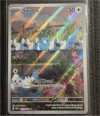 2023 Pokémon Scarlet & Violet SV04 #213 Swablu Paradox Rift Illustration Rare — front