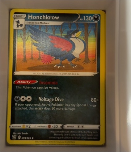 2021 Pokémon Sword & Shield Battle Styles #094 Honchkrow — front