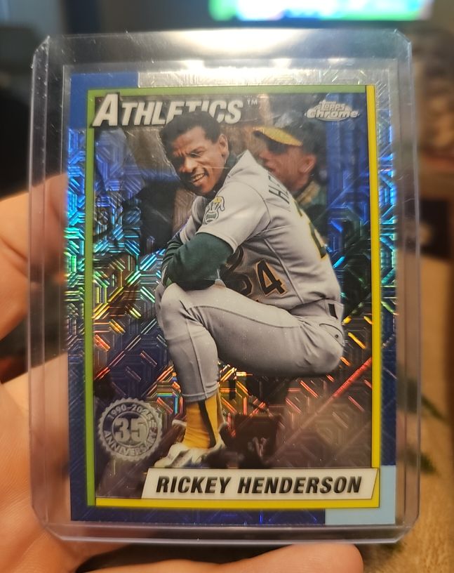 2025 Topps Series 1 - 1990 Topps Chrome Silver Pack #T90C-40 Rickey Henderson — front
