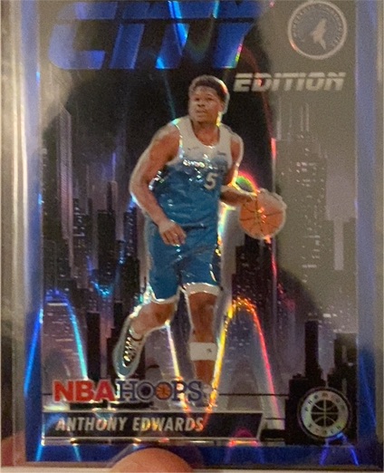 2023-24 Panini NBA Hoops Premium Stock #4 Anthony Edwards City Edition — front