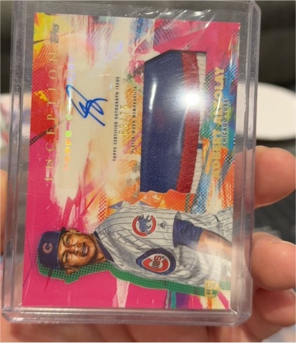 2020 Topps Inception Autograph Jumbo Patch Willson Contreras #IAJP-WC Orange /25 — front