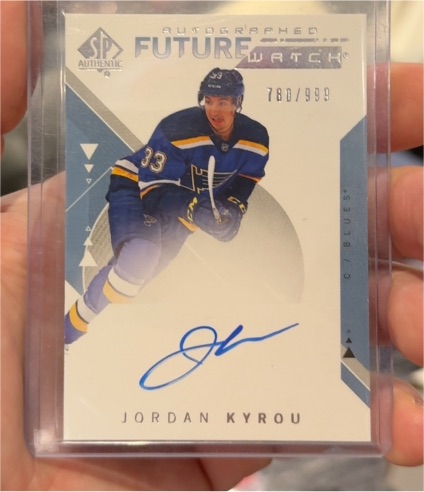 2018-19 SP Authentic Future Watch #208 Jordan Kyrou RC Auto — front