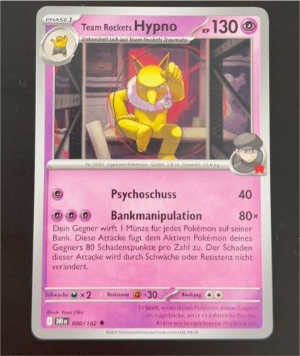 2025 Pokémon SV10 #080 Team Rocket's Hypno — front