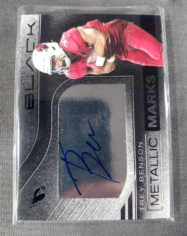 2025 Panini Black Metallic Marks #MMK-TBN Trey Benson — front