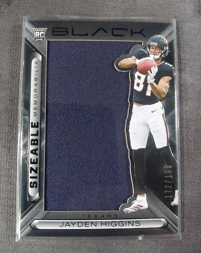 2025 Panini Black #SIZ-JHS Jayden Higgins Sizeable Memorabilia — front
