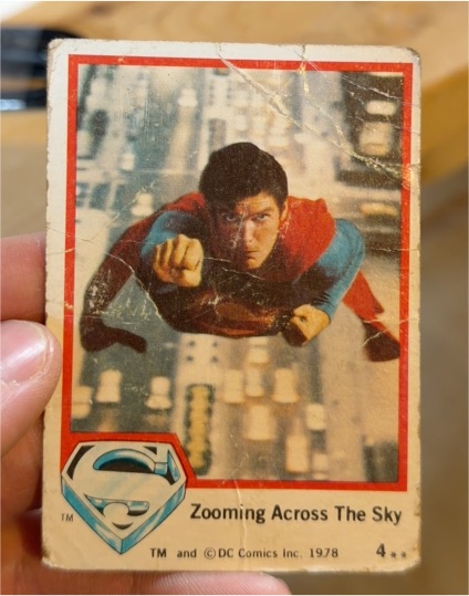 1978 Topps Superman The Movie #4 Zooming Across The Sky — front