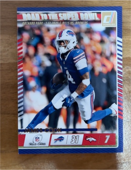 2025 Donruss #3 James Cook Road to the Super Bowl Wild Card — front