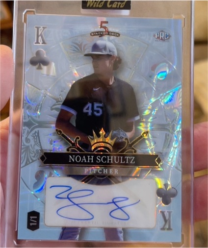 2024 Wild Card 5 Card Draw Stacked Deck #1/1 Noah Schultz — front