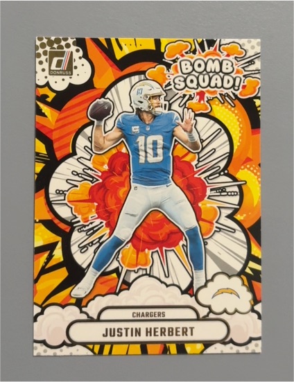 2025 Panini Donruss #BS-JHT Justin Herbert Bomb Squad — front