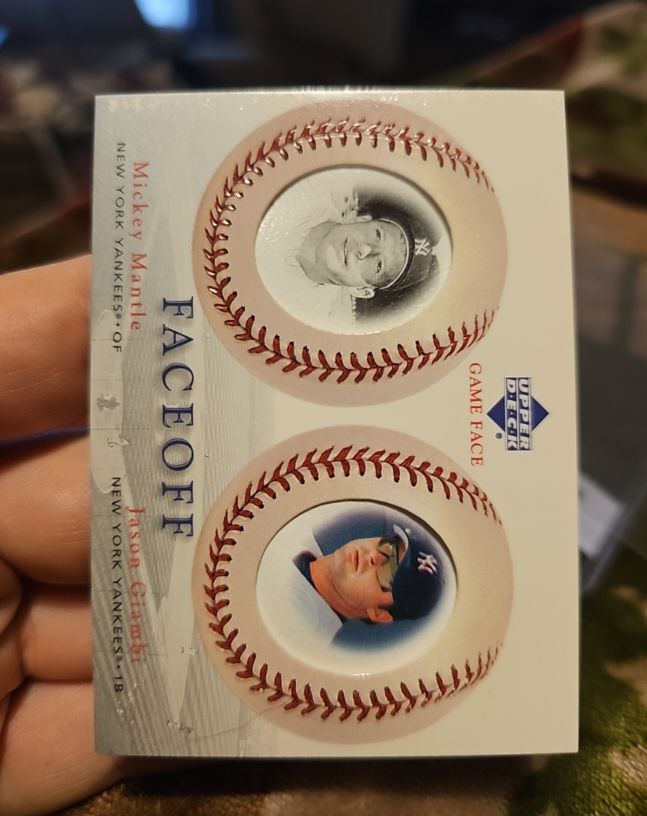 2003 Upper Deck Game Face Faceoff #192 Mickey Mantle / Jason Giambi — front