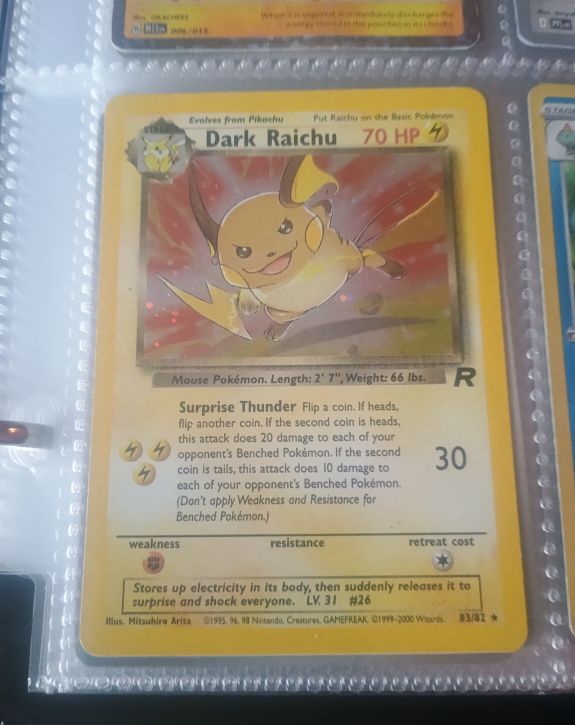 2000 Pokemon Team Rocket #83 Dark Raichu — front