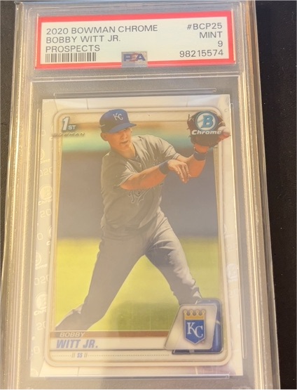 2020 Bowman Chrome #BCP25 Bobby Witt Jr. — front