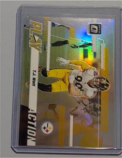 2023 Donruss Optic #10 T.J. Watt Play Action Silver Prizm — front