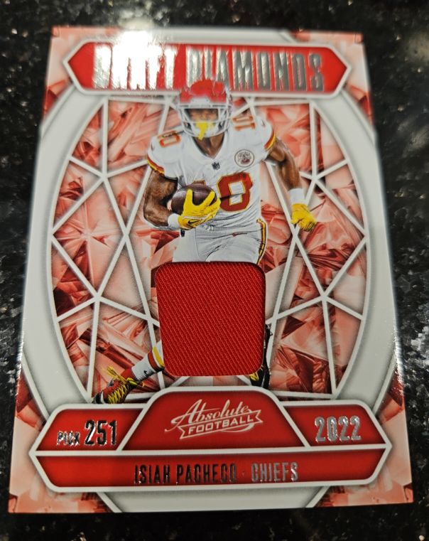2025 Panini Absolute Draft Diamonds #DDJ-IPO Isiah Pacheco — front