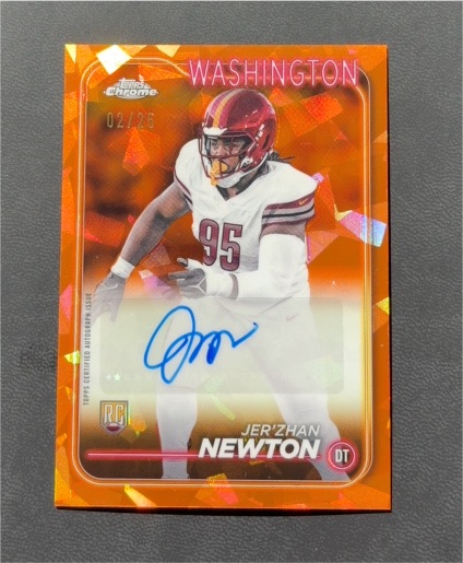 2024 Topps Chrome #RA-JNE Jer'Zhan Newton Rookie Autograph — front
