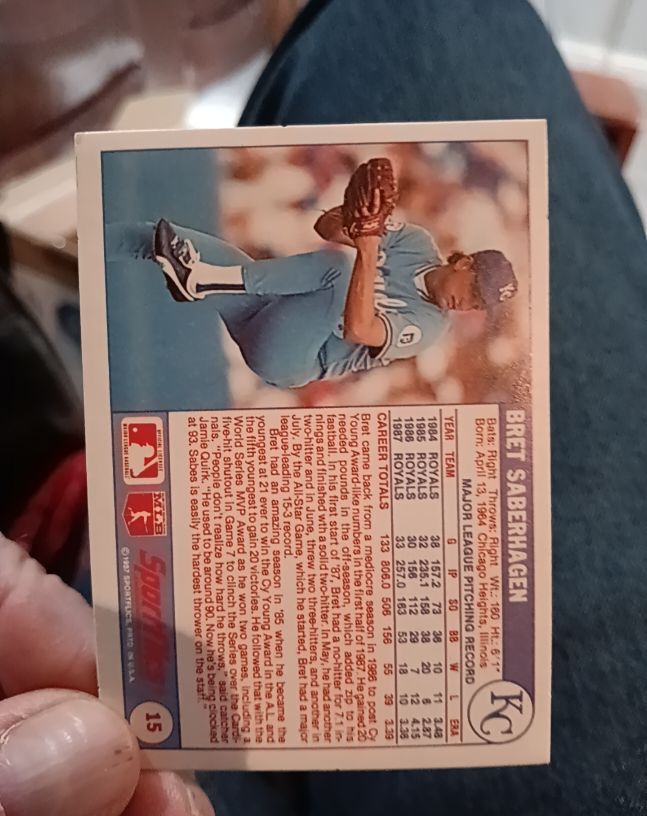 1988 Donruss #15 Bret Saberhagen — front