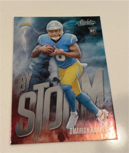 2025 Panini Absolute #12 Omarion Hampton By Storm — front