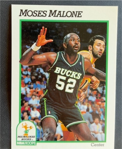 1991-92 Hoops #394 Moses Malone — front