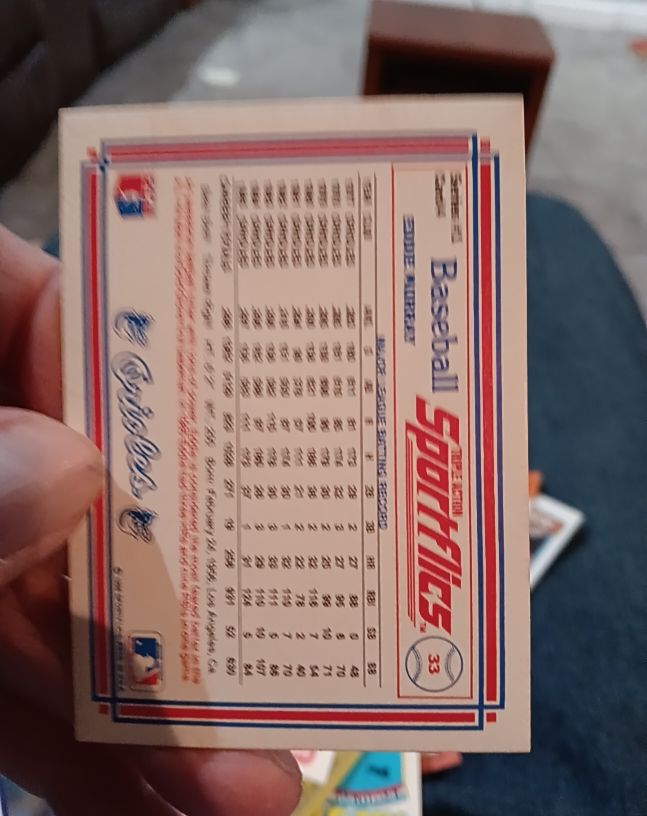 1986 Sportflics #33 Eddie Murray — front