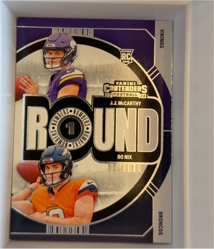 2024 Panini Contenders Round Numbers #4 J.J. McCarthy / Bo Nix — front