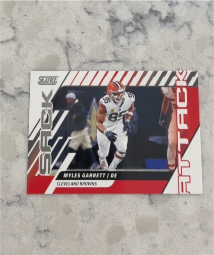 2025 Panini Score #4 Myles Garrett Sack Attack — front