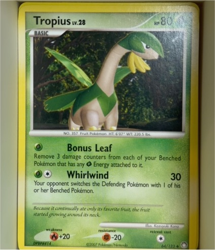 2007 Pokemon Mysterious Treasures #64 Tropius — front