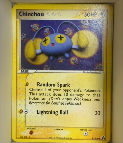 2006 Pokemon EX Legend Maker #50 Chinchou — front