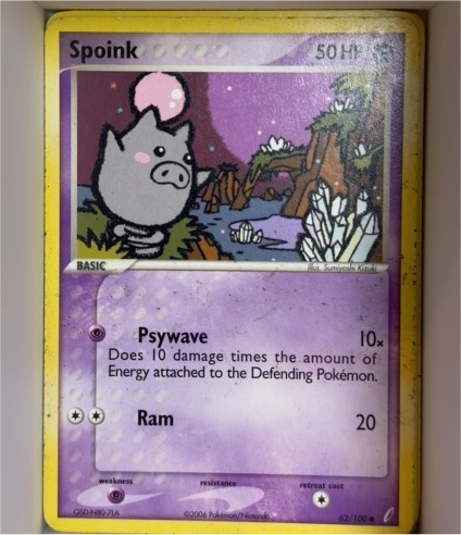 2006 Pokemon EX Crystal Guardians #62 Spoink — front