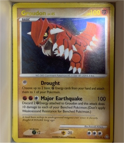 2008 Pokémon Diamond & Pearl Legends Awakened #29 Groudon — front